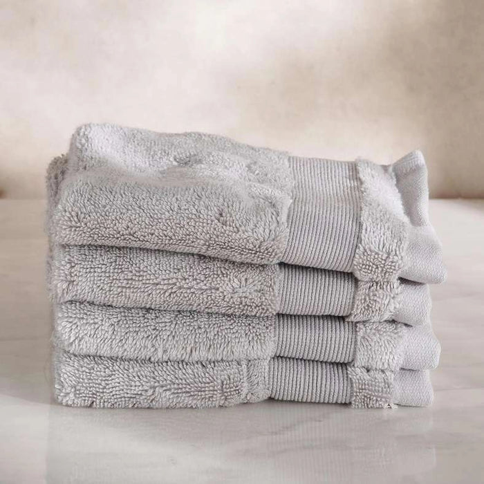 Ultra Luxe 780 Gsm Turkish Cotton 4Pk Fingertip Towel 30X30 Cm - Nickle