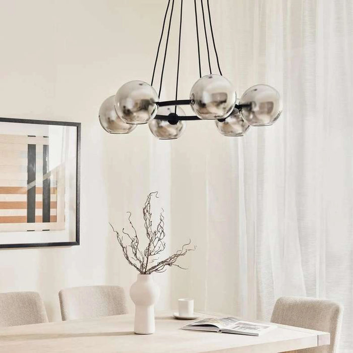 Ultralume 6-Light E-27 Pendant Lamp 87X54-160Cm - Matte Black