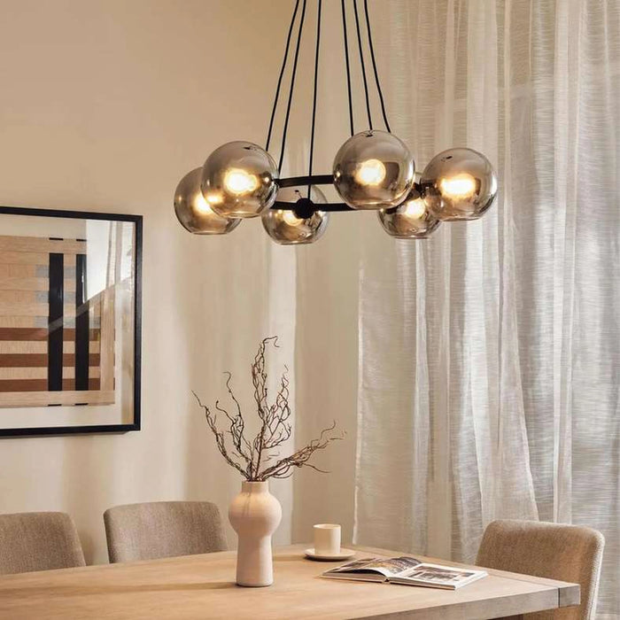 Ultralume 6-Light E-27 Pendant Lamp 87X54-160Cm - Matte Black