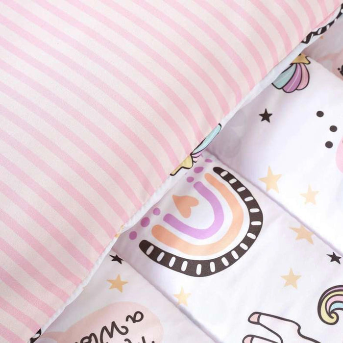 Unicorn 2-Piece Toddler Comforter Set 110X125Cm- Peach