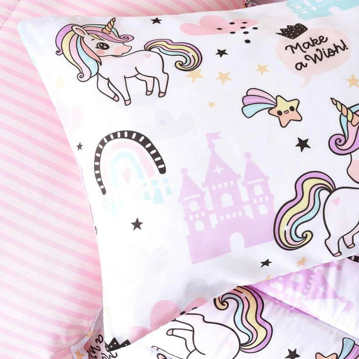 Unicorn 2-Piece Toddler Comforter Set 110X125Cm- Peach