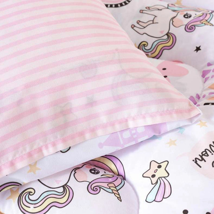 Unicorn 2-Piece Toddler Comforter Set 110X125Cm- Peach