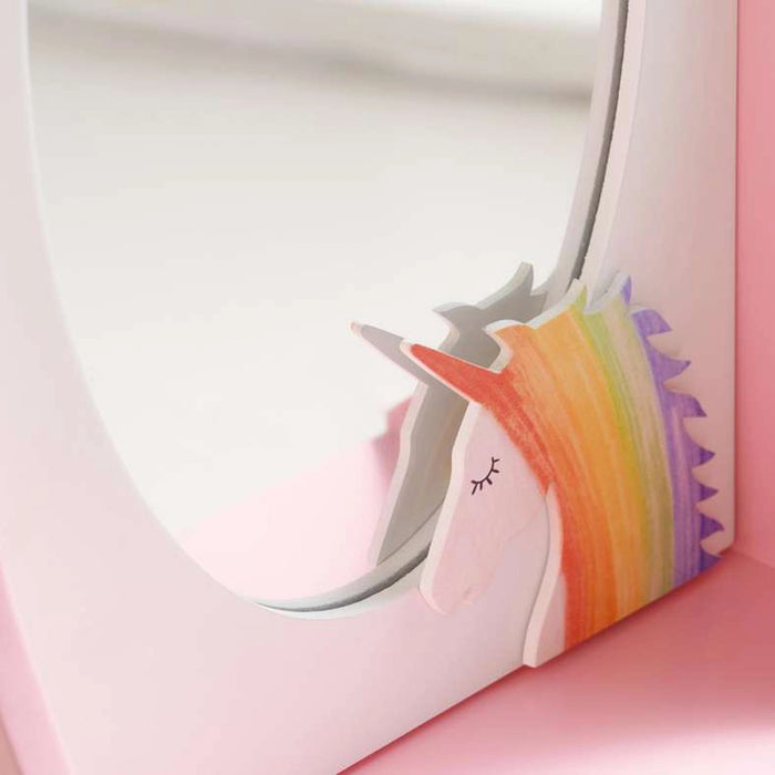 Unicorn Kids Jewellery Storage Box With Mirror-22X12X40Cm -Pink