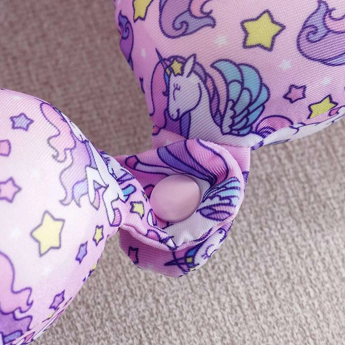 Unicorn Memory Foam Kids Travel Pillow 23X23X8Cm - Pink