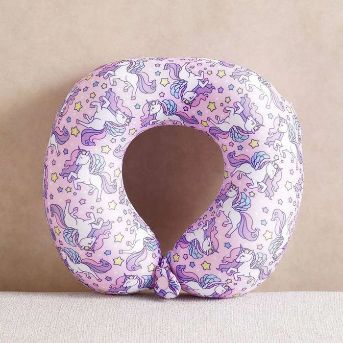 Unicorn Memory Foam Kids Travel Pillow 23X23X8Cm - Pink