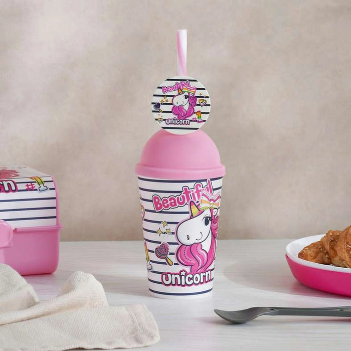 Unicorn Sipper Tumbler 340Ml - Pink