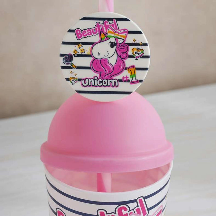 Unicorn Sipper Tumbler 340Ml - Pink