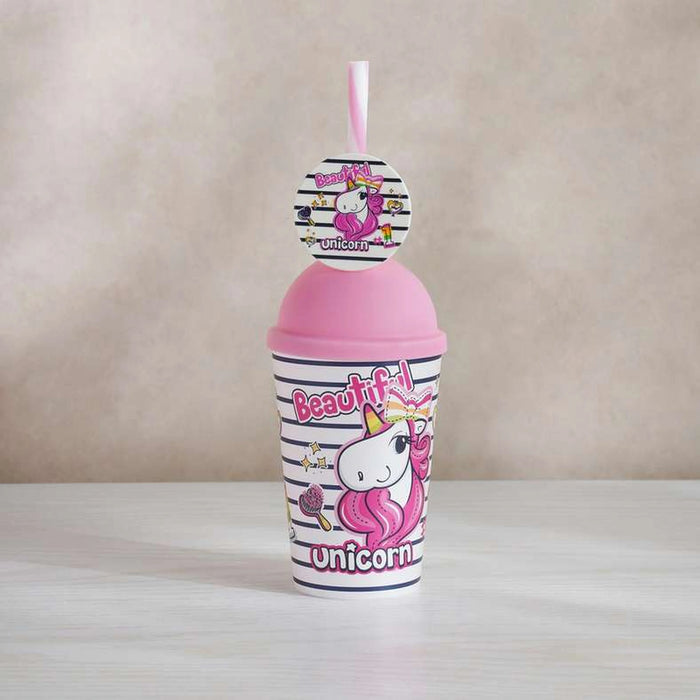 Unicorn Sipper Tumbler 340Ml - Pink