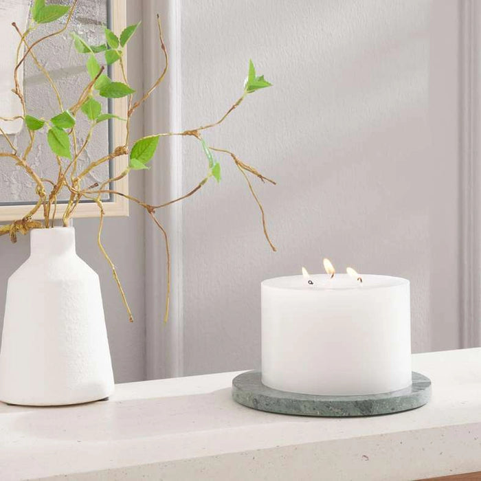 Unscented 3-Wick White Pillar Candle Dia15Xh10Cm - 40 Hrs