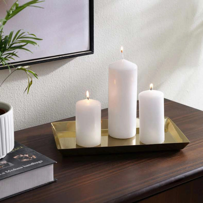 Unscented Pillar Candle Dia 7X19Cm - White