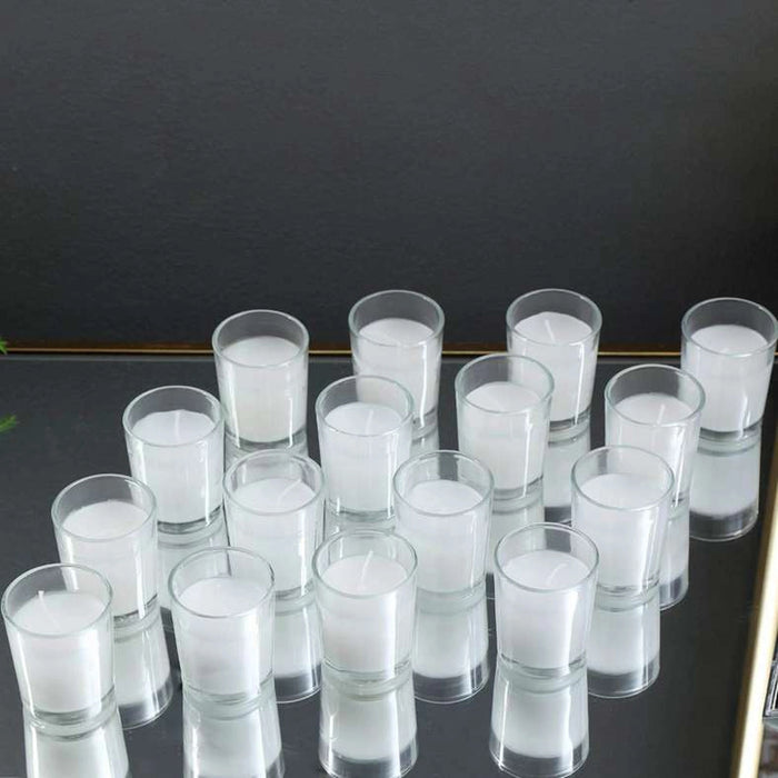 Unscented White Glass 16 -Piece Votive Candle - 8 Hrs