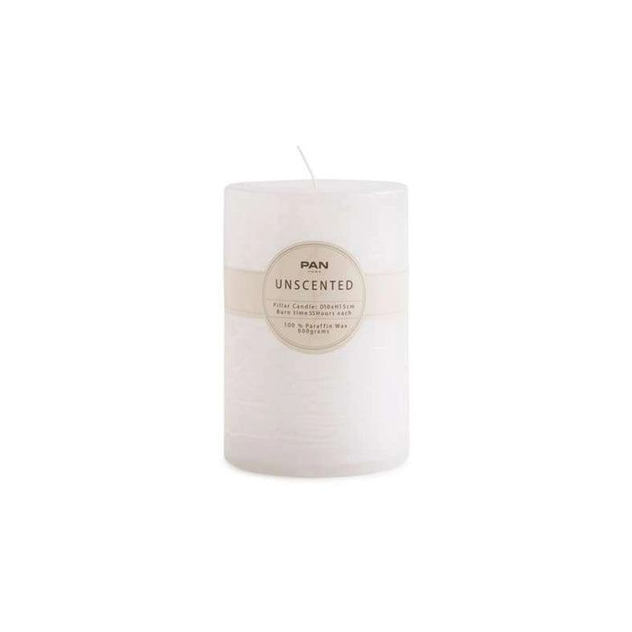 Unscented White Pillar Candle - 55 Hrs Pan Home
