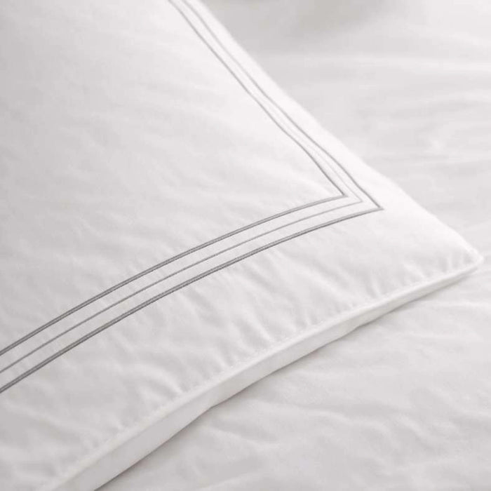 Urban Studio Barata Embroidered 3-Piece King Duvet Cover Set 230X220Cm -Grey
