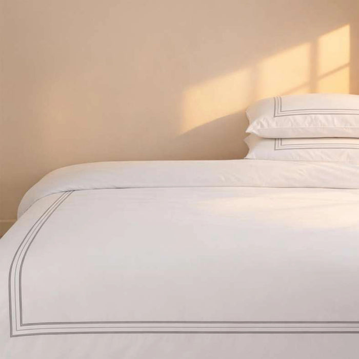 Urban Studio Barata Embroidered 3-Piece Super King Duvet Cover Set 260X220Cm - Grey