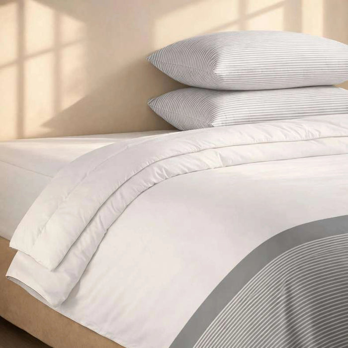 Urban Studio Horizon Printed 3-Piece King Comforter Set 200X240Cm -White/Grey