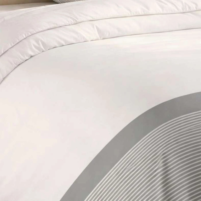 Urban Studio Horizon Printed 3-Piece Queen Comforter Set 160X240Cm -White/Grey
