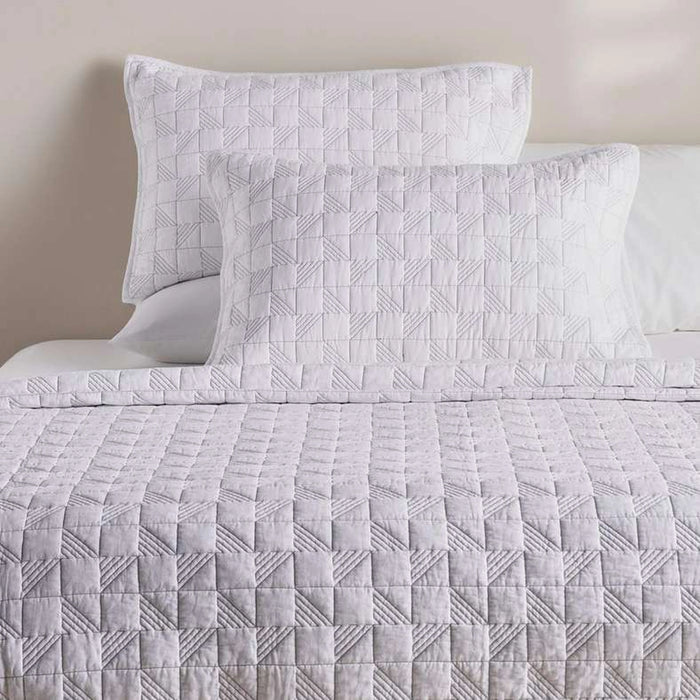 Urban Studio Leo Quilted 3-Piece Bedspread Set 220X240Cm - White/Grey