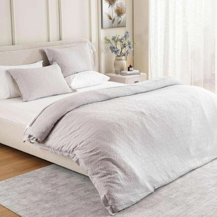 Urban Studio Nicole Matelasse Jacquard 3-Piece Queen Duvet Cover Set 200X200Cm - Grey