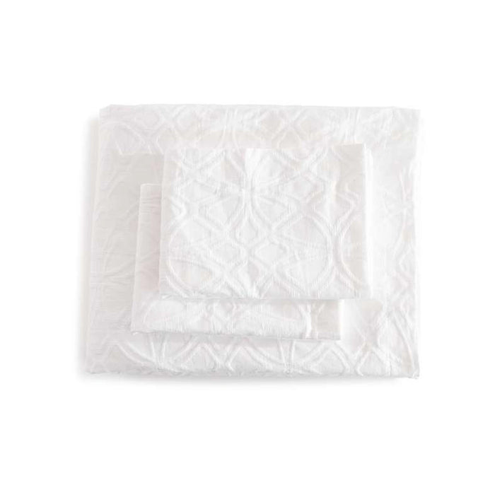 Urban Studio Nicole Matelasse Jacquard 3-Piece Queen Duvet Cover Set 200X200Cm - White