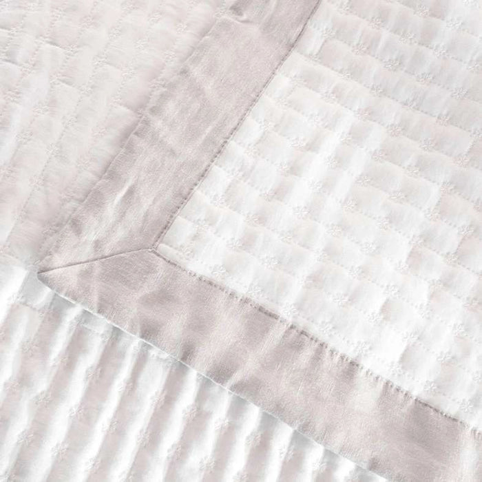 Urban Studio Olivia Border Bedspread 220X240Cm - Grey