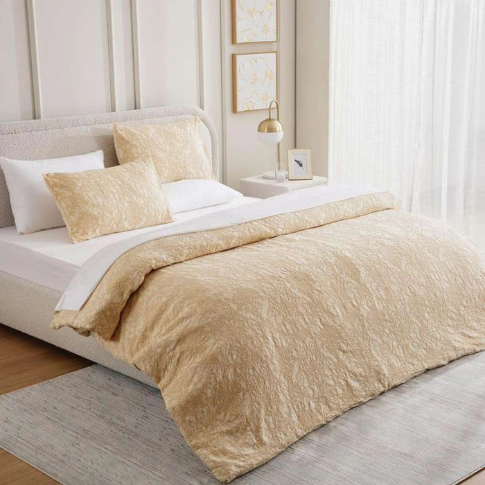 Urban Studio Savoy Matelasse Jacquard 3-Piece King Comforter Set 240X260Cm - Corn Husk