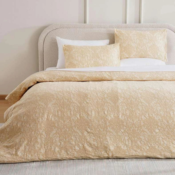 Urban Studio Savoy Matelasse Jacquard 3-Piece King Comforter Set 240X260Cm - Corn Husk