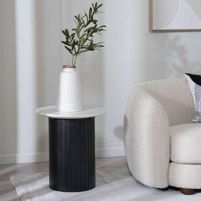 Vadin End Table Marble Pan Home