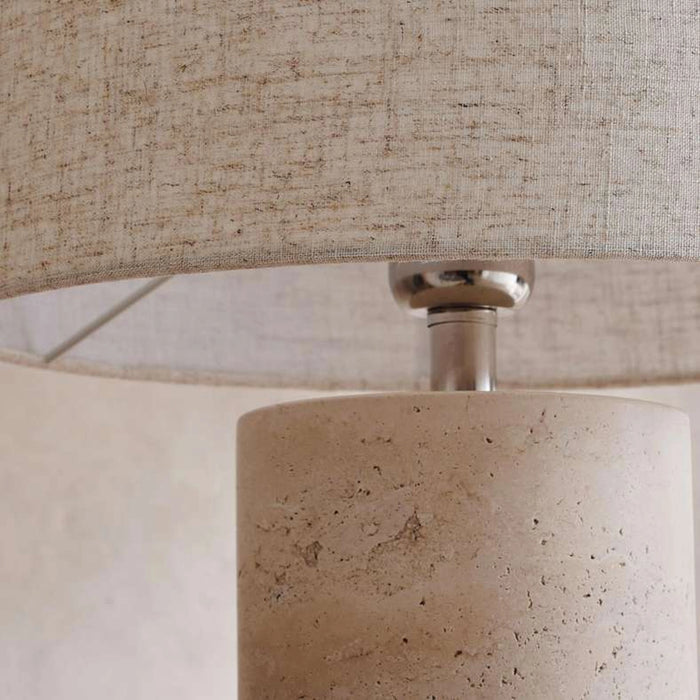 Vahlen E27 Travertine Table Lamp Dia 16X61Cm - Natural