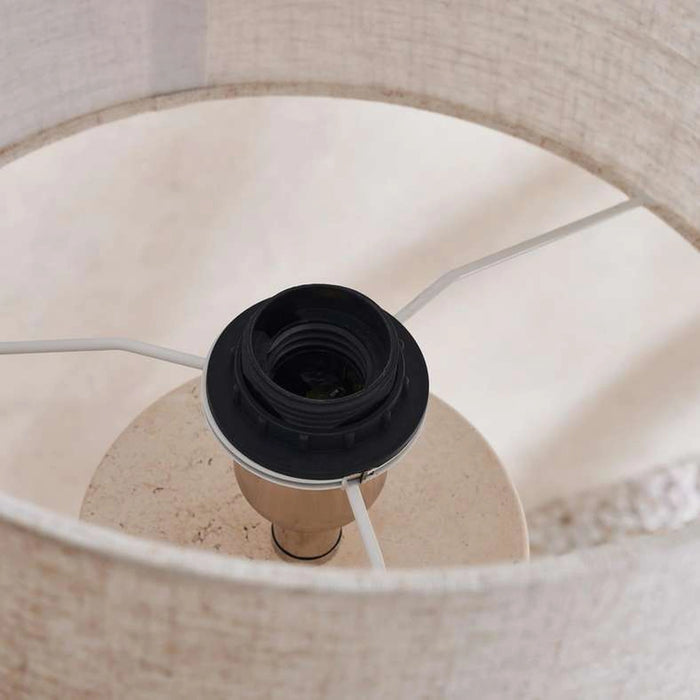 Vahlen E27 Travertine Table Lamp Dia 16X61Cm - Natural