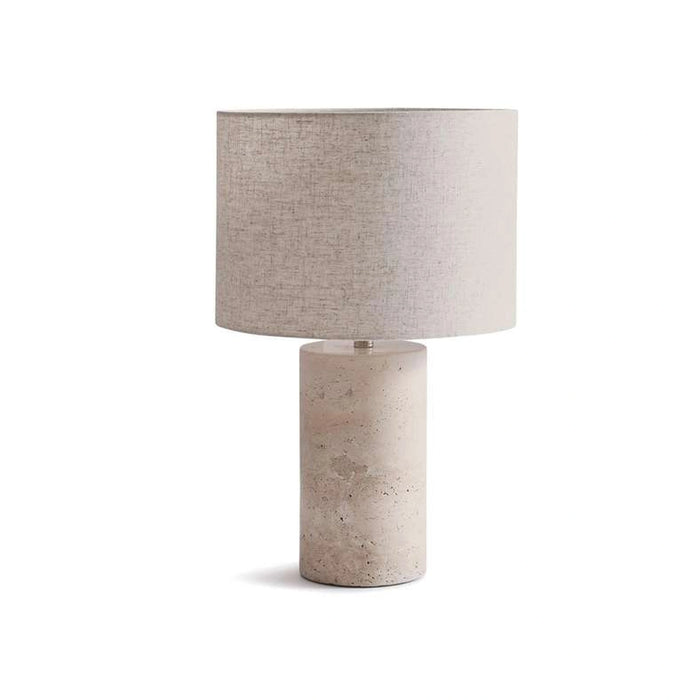 Vahlen E27 Travertine Table Lamp Dia 16X61Cm - Natural