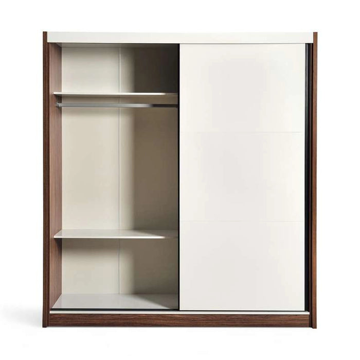 Valencia 2 Door Sliding Wardrobe - Walnutwhite Gloss