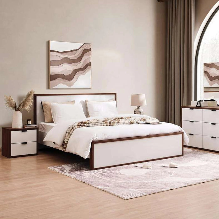Valencia 5 Pc Bedroom Set 180X200 Cm - Walnutwhite Gloss
