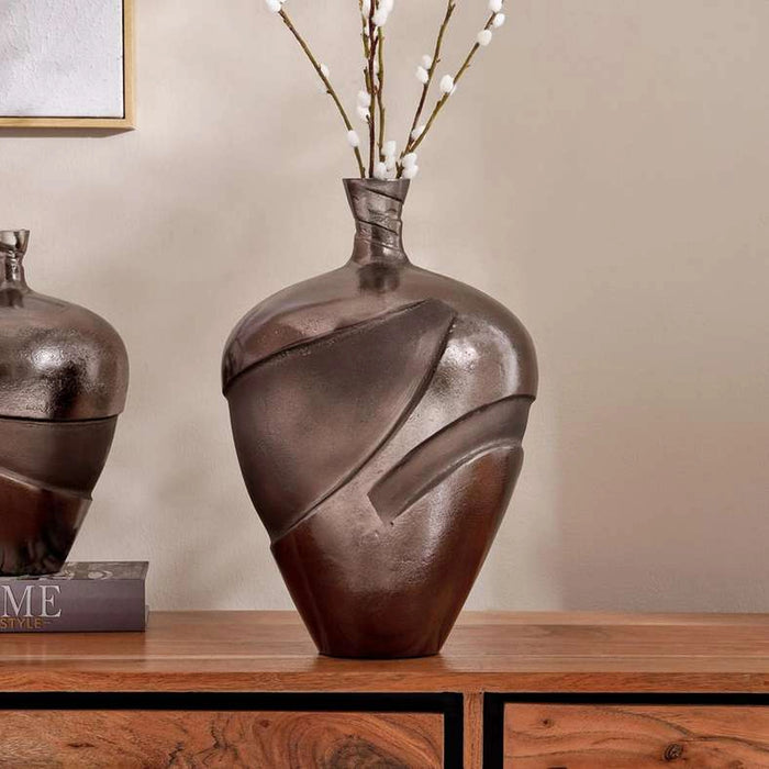 Valente Metal Decor Vase 24X24X38Cm - Antique Gold