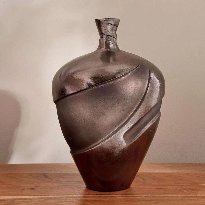 Valente Metal Decor Vase 24X24X38Cm - Antique Gold