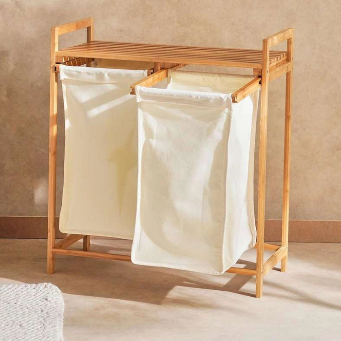 Valet Bamboo Frame Laundry Hamper 73Cm - Natural Pan Home