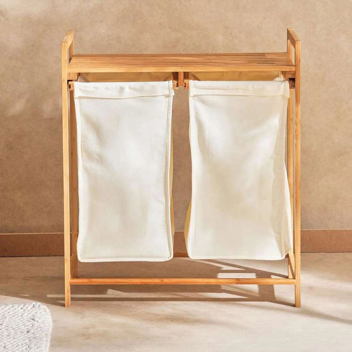 Valet Bamboo Frame Laundry Hamper 73Cm - Natural Pan Home
