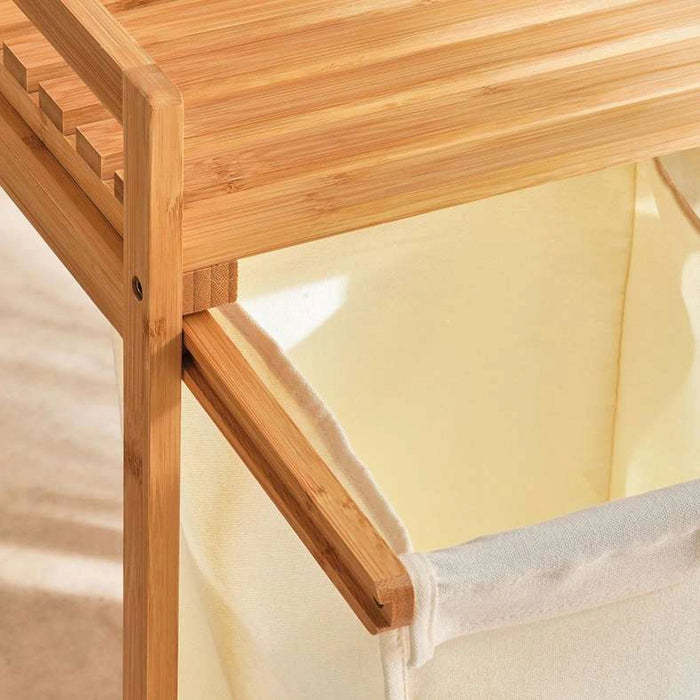 Valet Bamboo Frame Laundry Hamper 73Cm - Natural Pan Home