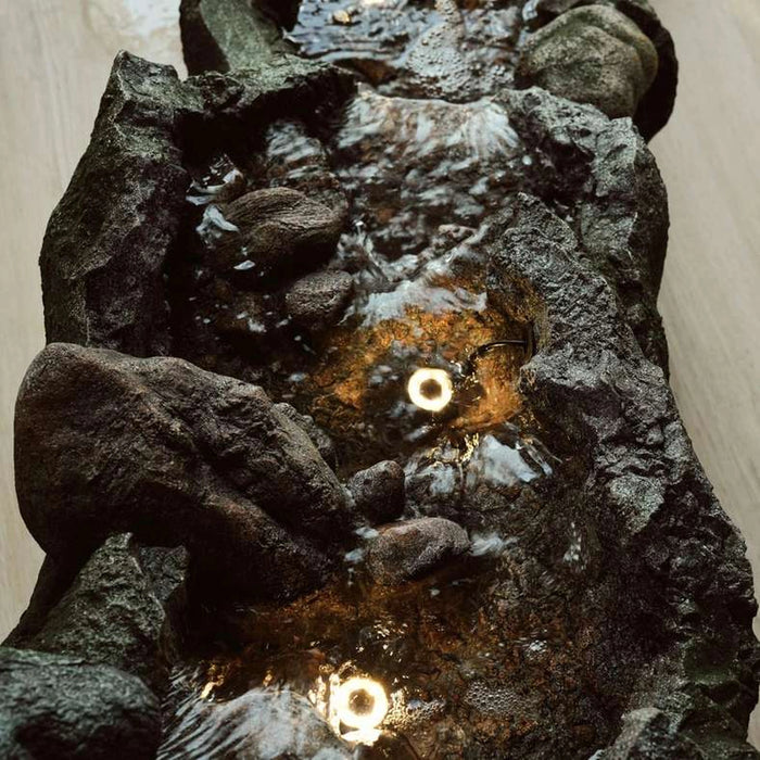 Valley Polyresin Floor Fountain 155X56X52Cm - Grey