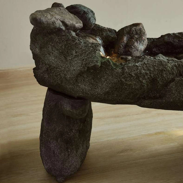 Valley Polyresin Floor Fountain 155X56X52Cm - Grey