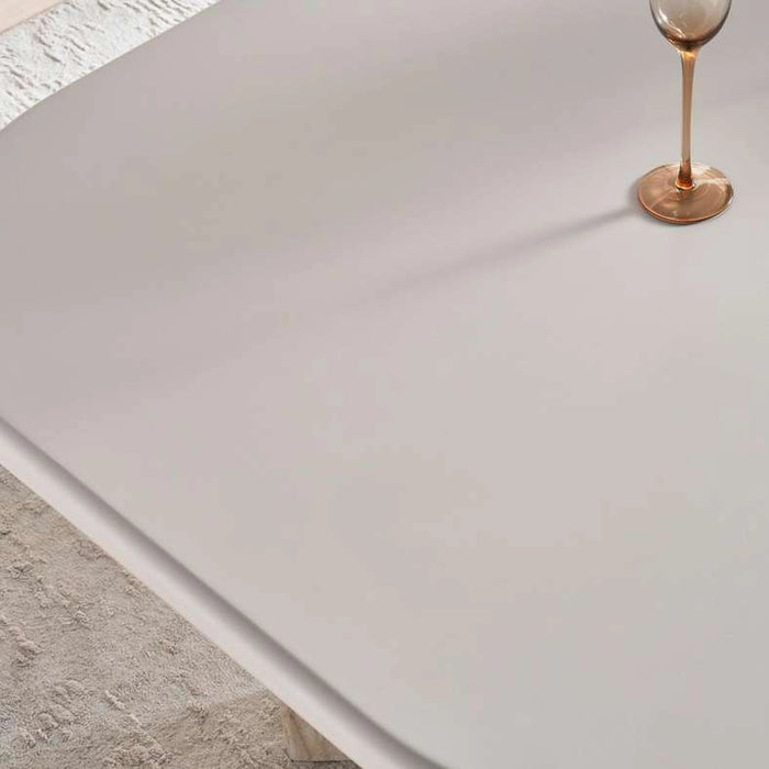 Valora 6 Seater Dining Table Beige & Travertine