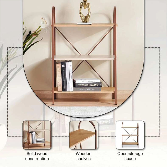 Vander Shelving Unit 3 Tier - Cream & Natural