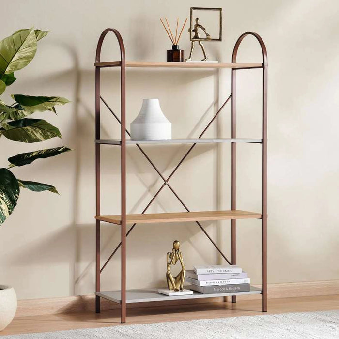 Vander Shelving Unit 4 Tier - Cream & Natural
