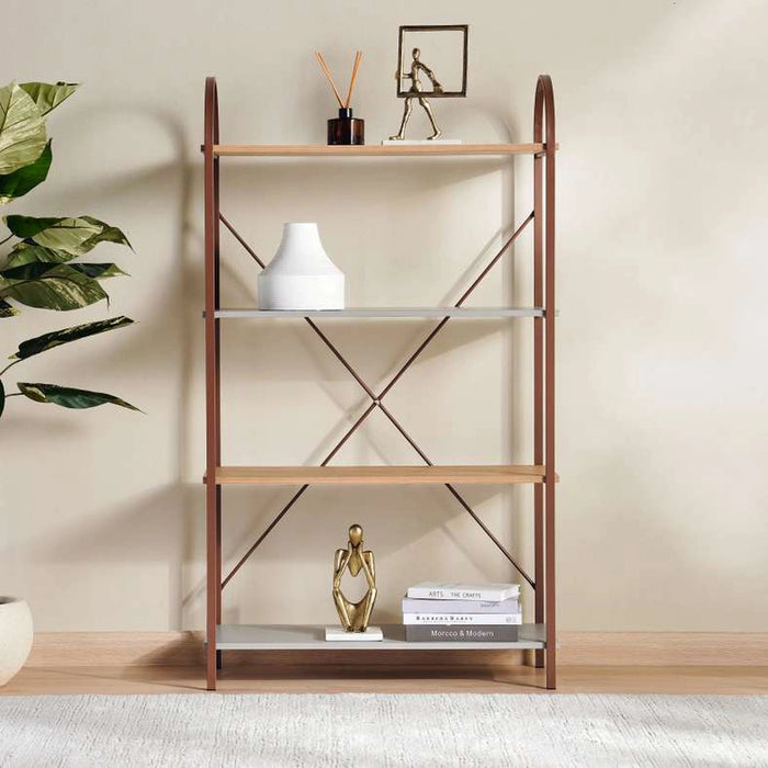 Vander Shelving Unit 4 Tier - Cream & Natural