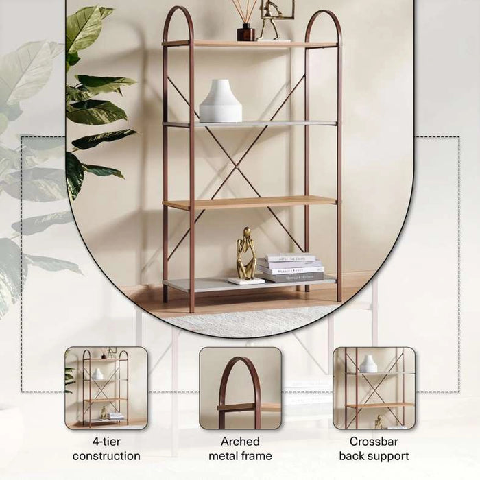 Vander Shelving Unit 4 Tier - Cream & Natural