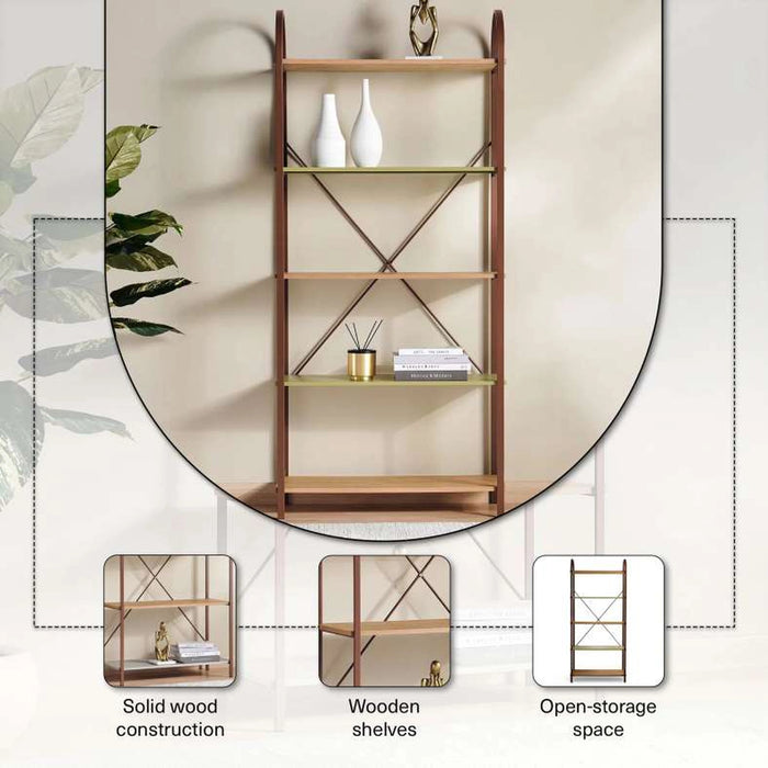 Vander Shelving Unit 4 Tier - Cream & Natural