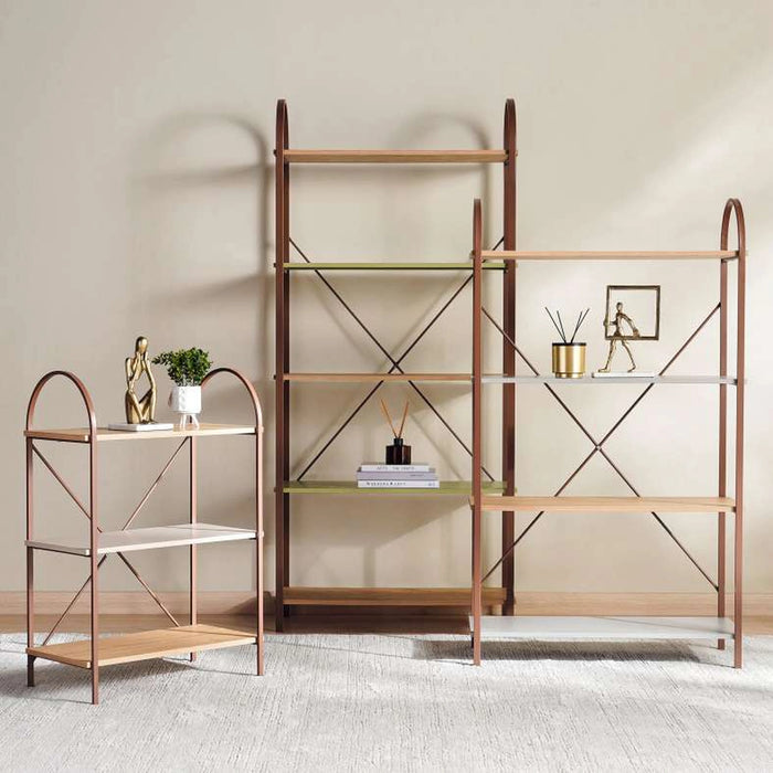 Vander Shelving Unit 4 Tier - Cream & Natural