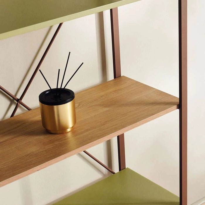Vander Shelving Unit 5 Tier - Green & Natural Pan Home