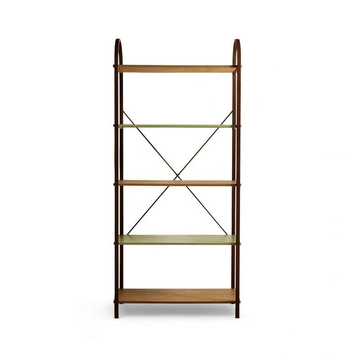 Vander Shelving Unit 5 Tier - Green & Natural Pan Home