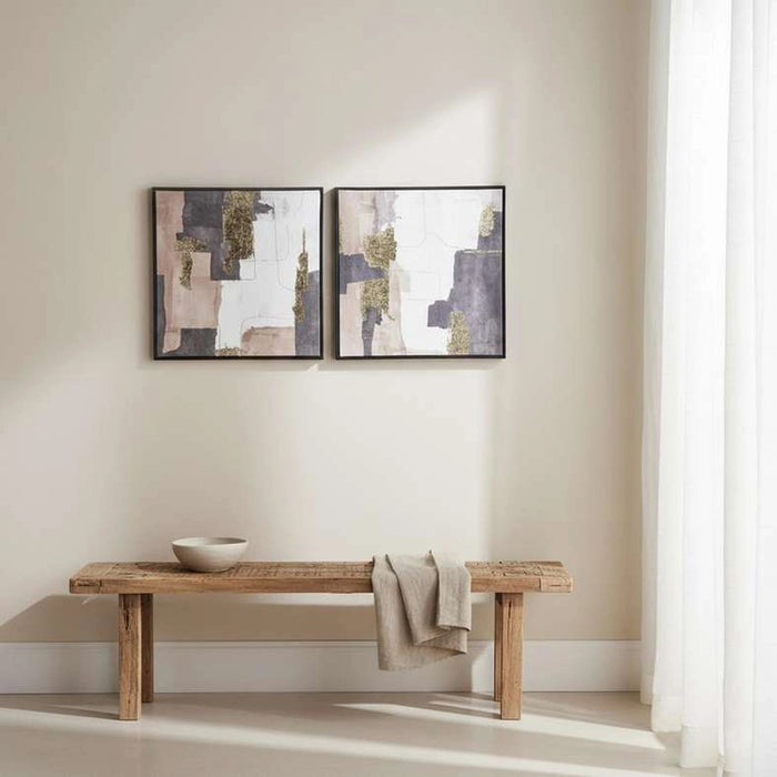 Vantaire 2-Piece Hand Painted Canvas Wall Art 50X50Cm - Brown & Black