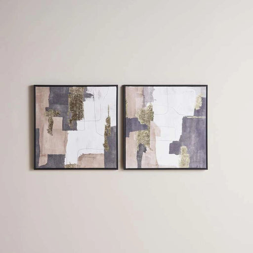 Vantaire 2-Piece Hand Painted Canvas Wall Art 50X50Cm - Brown & Black PAN HOME